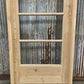 Antique French Single Door (29x94.5) Glass Pane Door with Jamb, Encased Door T51