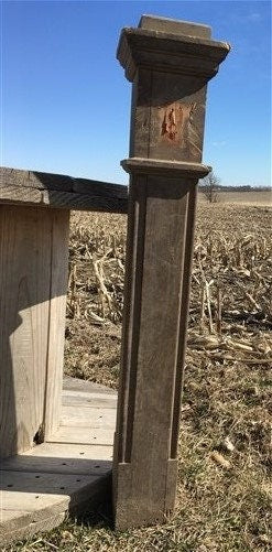 Home & Living > Home Improvement > Moldings & Trim - Newel Post Porch Column, Wood Architectural Salvage Repurpose Railing...