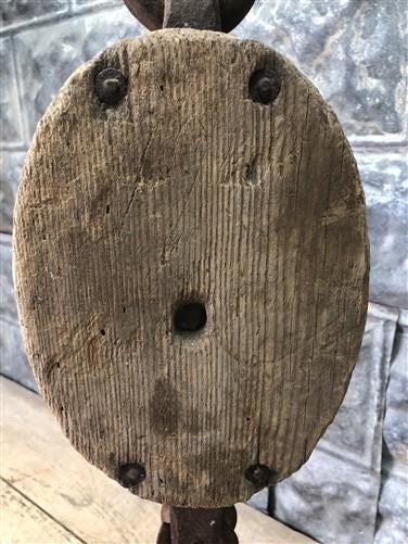 Block Pulley, Vintage Wood Cast Iron Rustic Farm Barn Hay Trolley Carrier A7