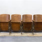 6 Vintage Wood Folding Theater Seats, Auditorium Seats, Entryway Bench, E3