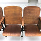 4 Vintage Wood Folding Theater Seats, Auditorium Seats, Entryway Bench, E12