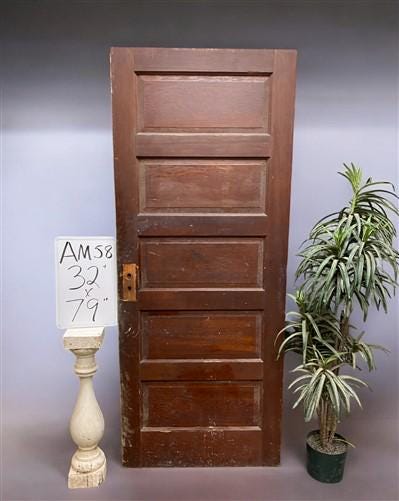 Home & Living > Home Improvement > Doors & Locks > Doors - Vintage American Door (32x79) Five Panel Interior Door, Archite...