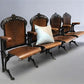 4 Wood Iron Folding Theater Seats, Auditorium Seats, Entryway Bench, D15