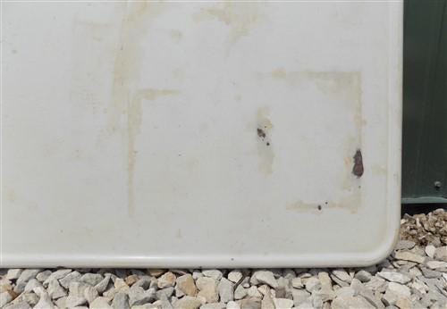 Home & Living > Furniture - White Porcelain Vintage Table Top Panel, Kitchen Cupboard Hoosier Enamel A25 by The Old Grainery