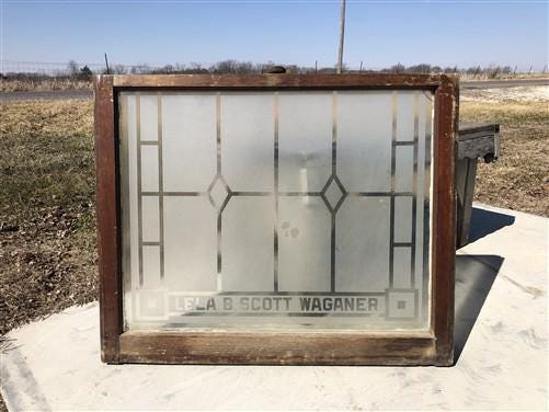 Home & Living > Home Improvement > Windows - Etched Frosted Clear Glass Vintage Church Window, Architectural Art Glass, G...
