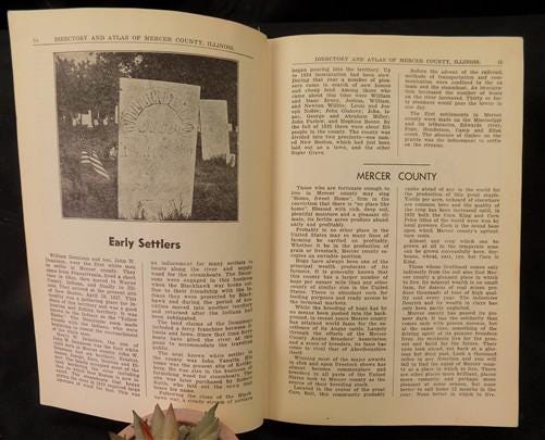 1935 Official Directory Mercer County Illinois, History Genealogy Advertising