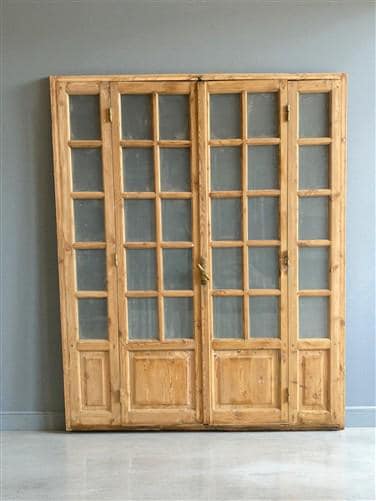 Antique French Double Doors (71x88) Frosted Glass European SideLite Jamb C1