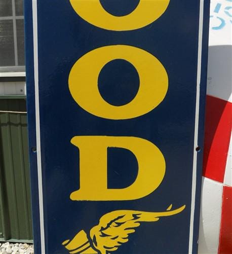 Home & Living > Home Decor > Wall Decor > Wall Hangings > Signs - Good Year Tires Porcelain Metal Sign, Good Year Advertis...