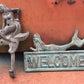 Home & Living > Home Decor > Wall Decor > Wall Hangings > Signs - Mermaid Decor, Decorative Welcome Sign, Cast Iron Mermai...