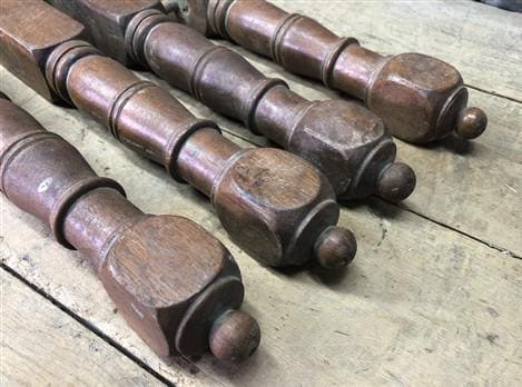 Craft Supplies & Tools > Raw Materials > Wood - 4 Wood Spindles Architectural Salvage Fretwork Furniture House Trim Vintag...