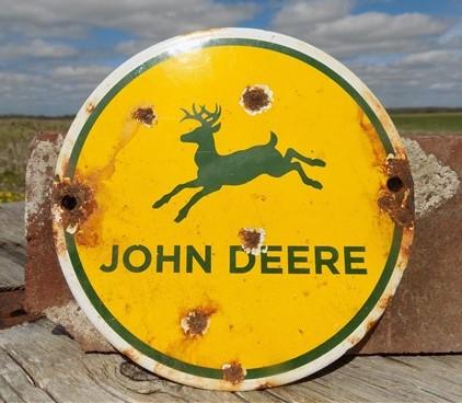 John Deere Sign - John Deere Sign, Metal Porcelain Sign, Advertising Sign, Farm Implement Sign A by The Old Grainery (adve...