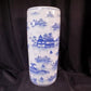 Blue Willow Umbrella Stand, 18 Chinese Porcelain Decor, Asian Chinoiserie N,