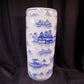 Blue Willow Umbrella Stand, 18 Chinese Porcelain Decor, Asian Chinoiserie N,