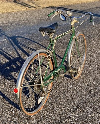 1970s Vista Cruiser Bicycle, Vintage Men's Green Cruiser Bike, Serial No W187468
